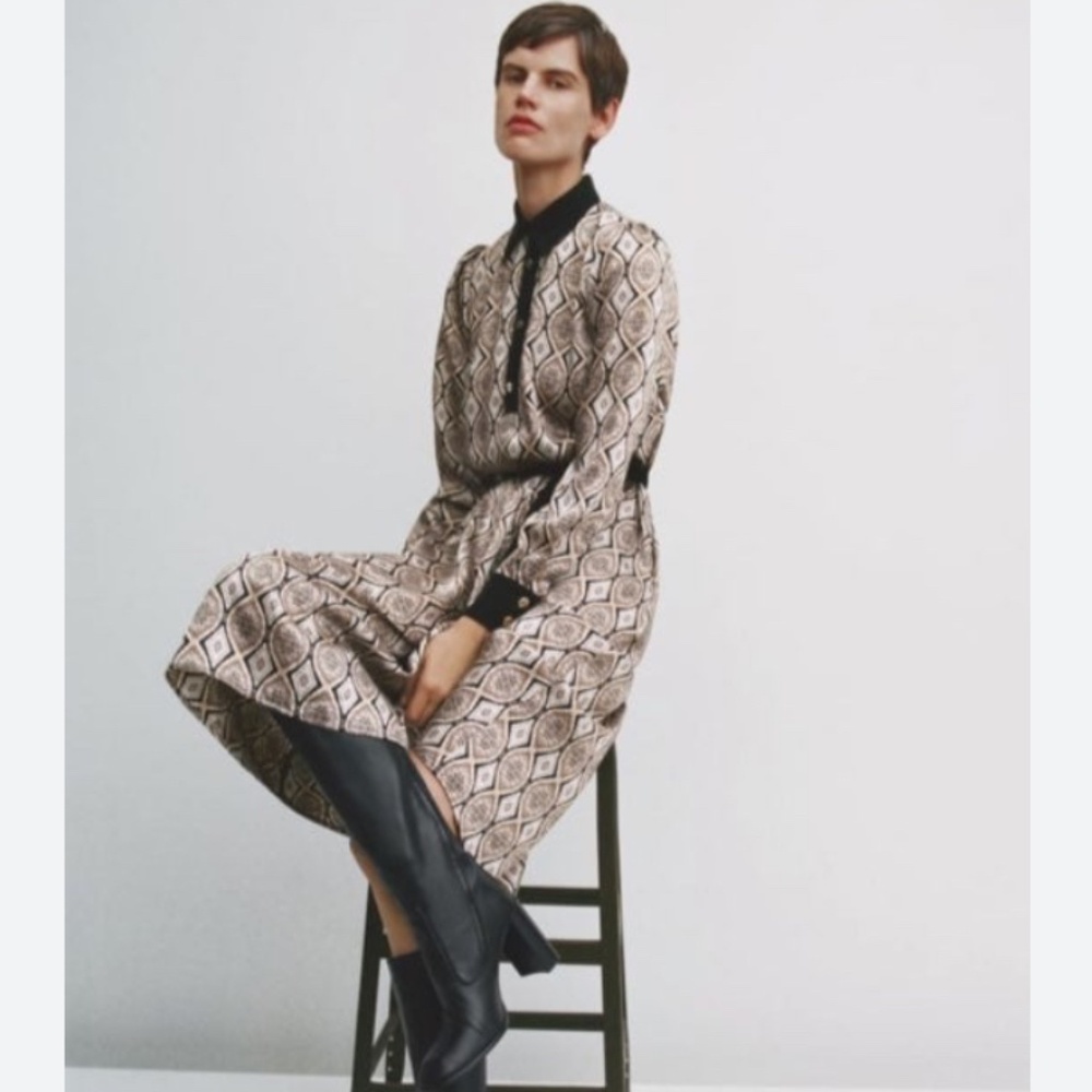 Zara paisley printed pattern dress